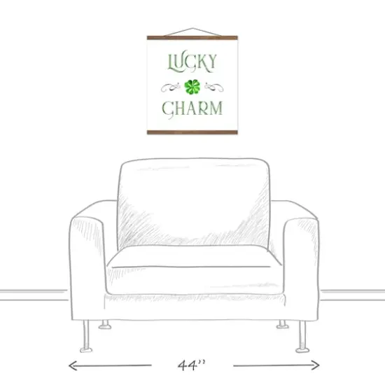 Lucky Charm 16" x 16" Teak Hanging Canvas {4}