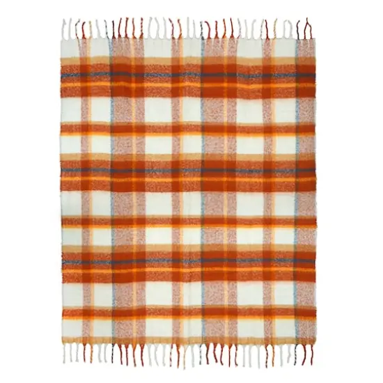 50" x 60" Orange & White Plaid Throw Blanket by Ashland&reg; {1}