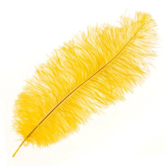 John Bead 11"-13" Ostrich Drab Feather Yellow {1}