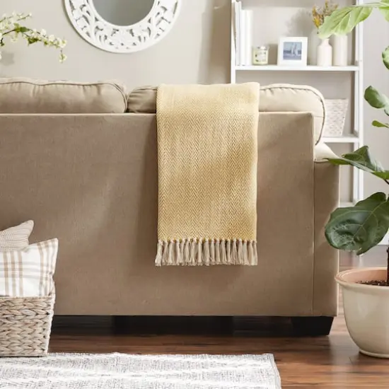 DII&reg; Handloom Chevron Throw Honey Gold {6}