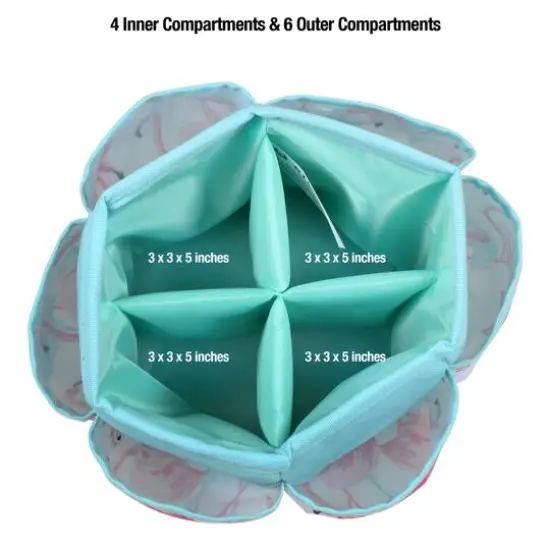 SINGER&reg; Flamingo Print Sewing Spinning Tabletop Organizer {4}