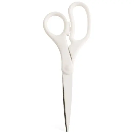 JAM Paper 8" Ergonomic Multi-Purpose Precision Scissors White {1}