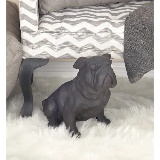 17" Black Traditional Dog Sculpture {8}