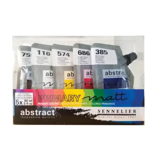 Sennelier Abstract&reg; Primary Matt Soft Body Acrylic 5 Color Set, 60mL {1}