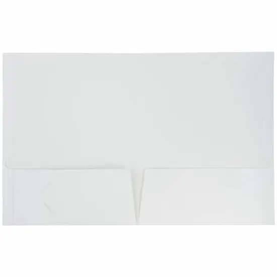 JAM Paper Glossy Two Pocket Folders, 12ct. White {4}