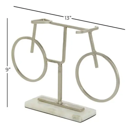 13" Silver Metal Contemporary Bicycle Sculpture {8}