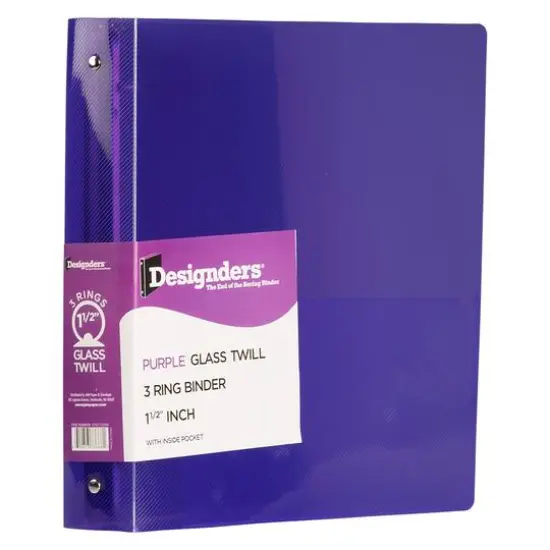JAM Paper 1.5" Glass Twill Plastic 3-Ring Binder Red {2}