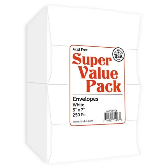 PA Paper&trade; Accents Super Value Pack Envelopes, 5" x 7" White {2}