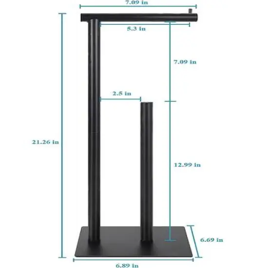 Black Freestanding Metal Toilet Paper Roll Holder {5}