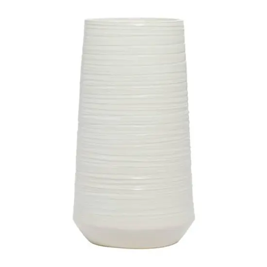 Silver Porcelain Contemporary Vase, 12" x 6" x 6" {3}