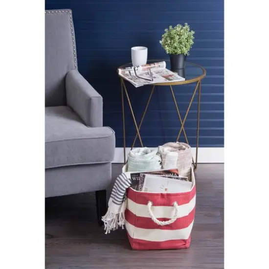 DII&reg; Small Rectangle Stripes Paper Bin Tango Red {4}