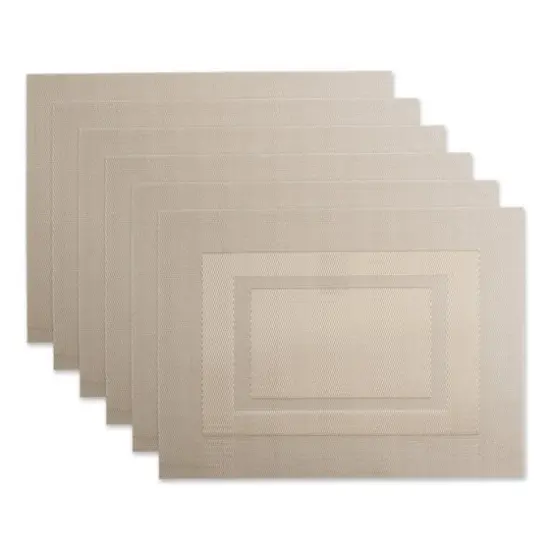 DII&reg; Vinyl Doubleframe Placemats, 6ct. Champagne {1}