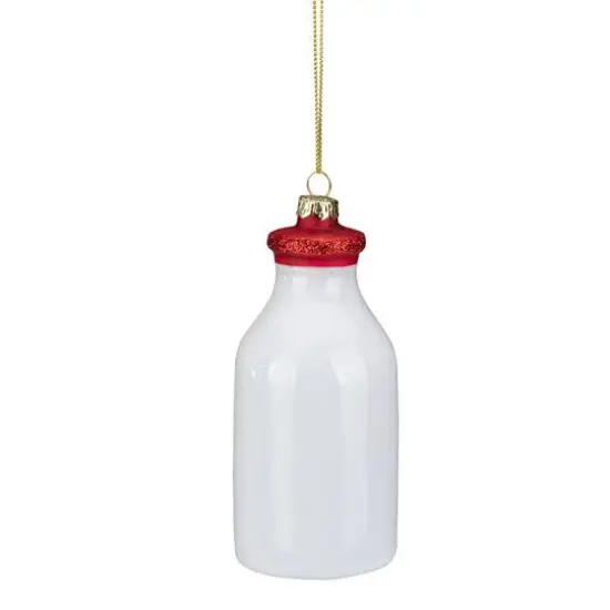 4.5" Farm Fresh Milk Glass Bottle Ornament {6}
