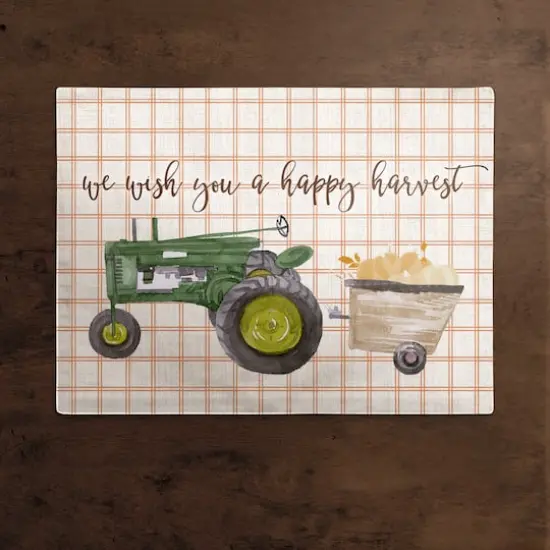 Green Tractor Cotton Twill Placemat {3}