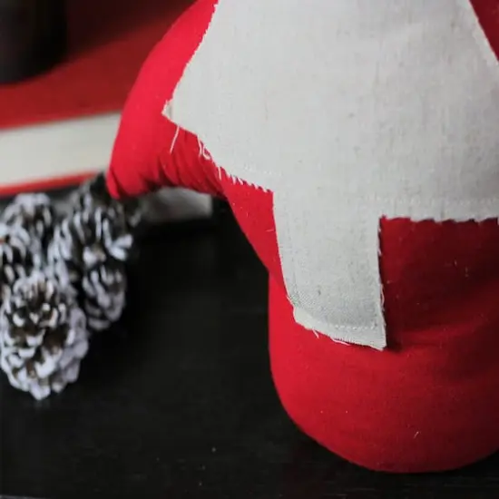 15" Red & White Contemporary Christmas Tree Tabletop D&eacute;cor {4}