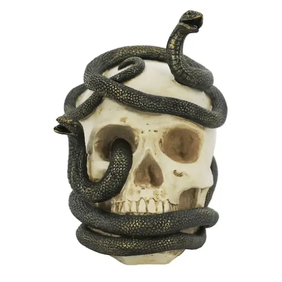 7.25" Snake-Entwined Skull Tabletop D&eacute;cor by Ashland&reg; {1}