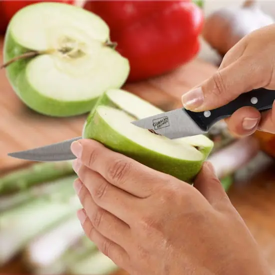 Gibson Home&reg; Wildcraft 15-Piece Stainless Steel Cutlery Set with Pinewood Cutting Board {10}