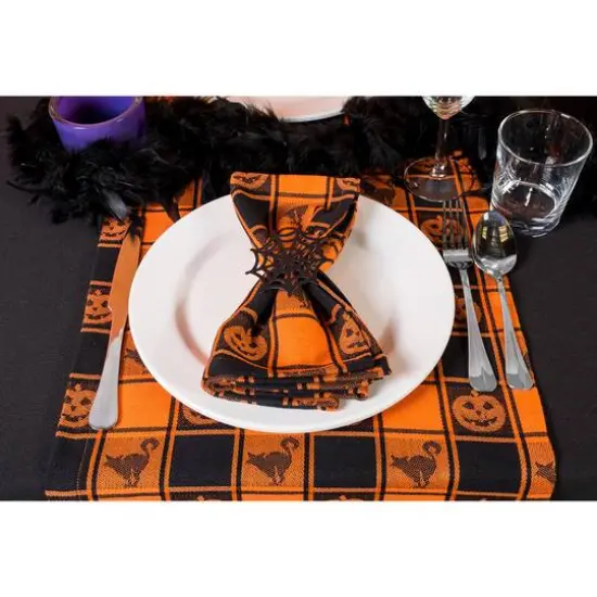 DII&reg; 72" Halloween Woven Check Table Runner {6}