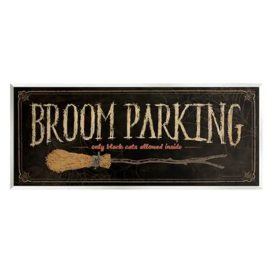 Stupell Industries Broom Parking Black Cats Allowed Wall Plaque Art {1}