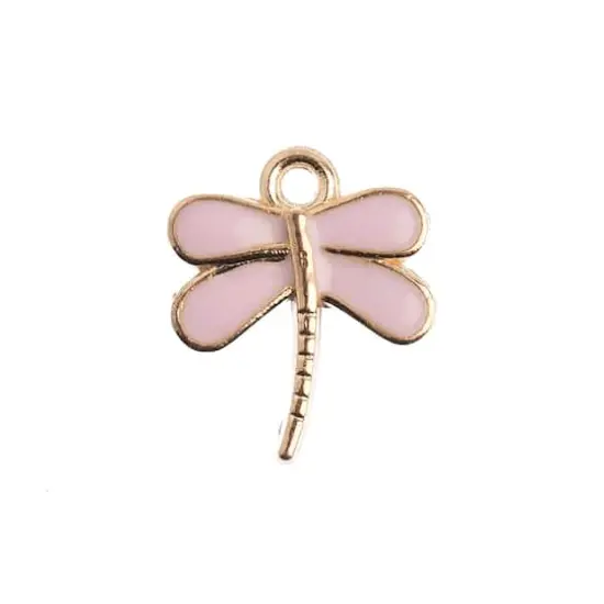John Bead Sweet & Petite Dragonfly Charms, 10ct. Pink {1}