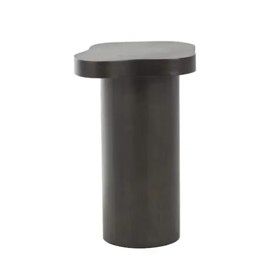 23" Black Pedestal Side End Accent Table with Rounded Square Top {4}