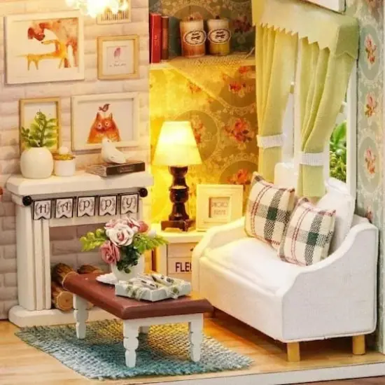 Wizardi Miniature Roombox Christmas Eve Dollhouse Kit {5}