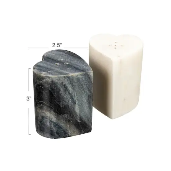 Hello Honey&reg; Heart-Shaped Marble Salt & Pepper Shakers Set {9}