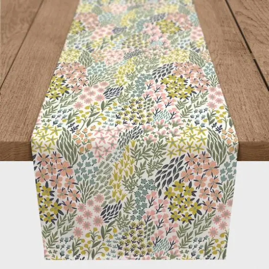 Funky Floral 16" x 72" Cotton Twill Runner {1}