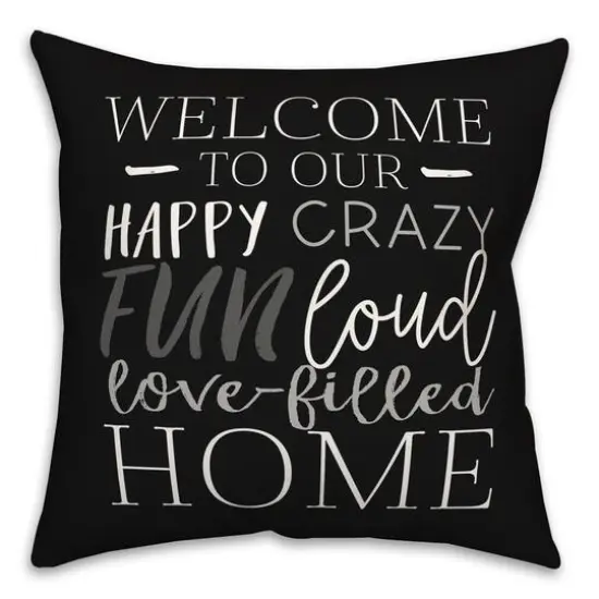 18" x 18" Love Filled Home Throw Pillow Black {1}