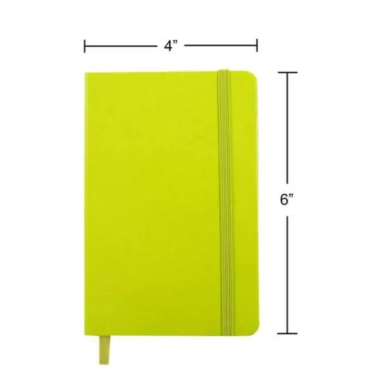 JAM Paper Travel Size Hardcover Notebook with Elastic Band Green Apple {7}