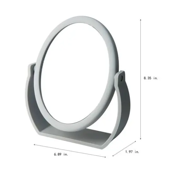 Home Details Swivel 10X Magnification Rubberized Vanity Mirror Gray {5}