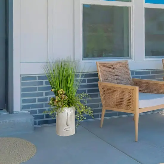 12.25" Abstract Face Ceramic Outdoor Garden Planter {4}