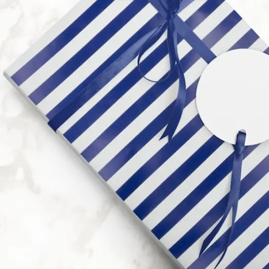 JAM Paper Striped Gift Wrap, 2ct. Blue and White {7}