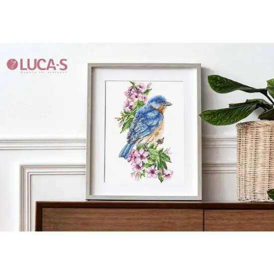 Luca-s Blue Bird On The Branch Counted Cross Stitch Kit {9}