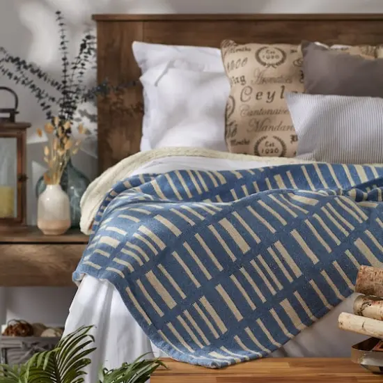 DII&reg; Stonewash Blue Urban Jacquard Throw {9}