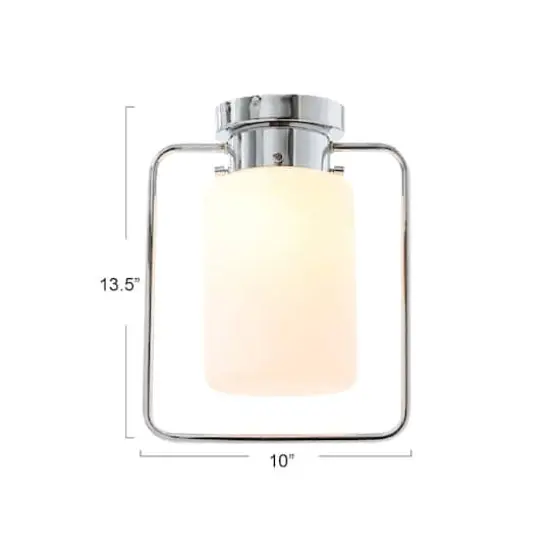 Hello Honey&reg; Robert Stevenson Lighting Ezra Metal & Frosted Glass Convertible Ceiling Light Chrome {6}