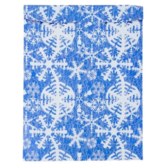 JAM Paper Blue & White Snowflakes Open End Catalog Premium Foil Envelopes {6}