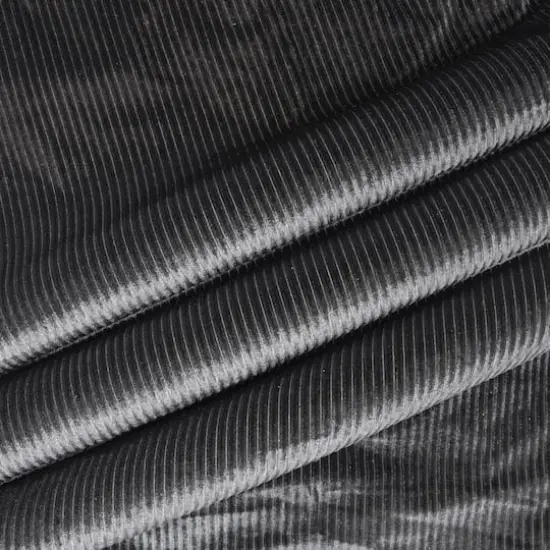 Feldman Black Ribbed Stretch Velvet Fabric {7}