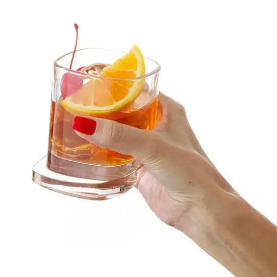 JoyJolt&reg; 9.6oz. Aqua Vitae Square Off Base Whiskey Glasses, 2ct. {4}