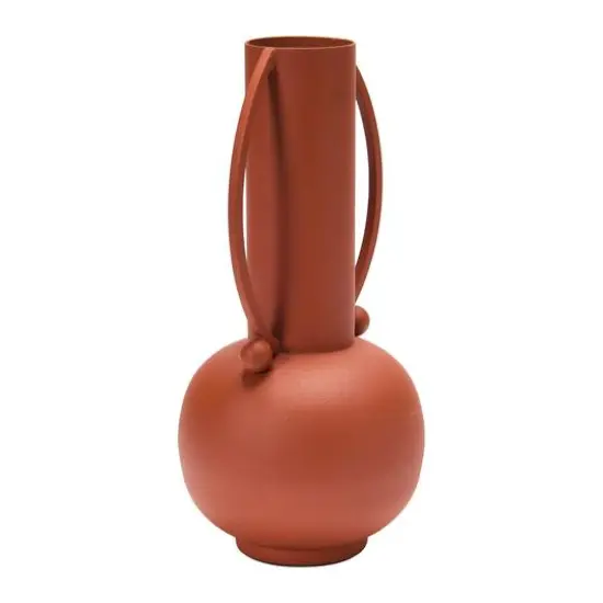 Hello Honey&reg; 12'' Textured Metal Vase with Handles and Orbs {6}