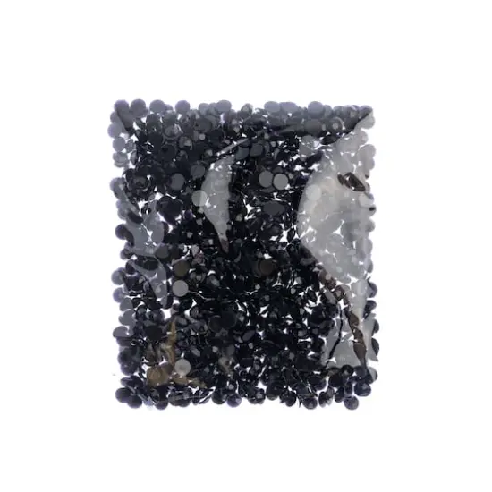 John Bead 6mm Acrylic Round Flat Back Rhinestones, 1,000ct. Black {4}