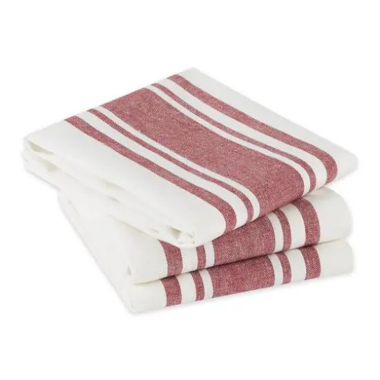 DII&reg; Chef Stripe Dishtowels, 3ct.Wine {5}