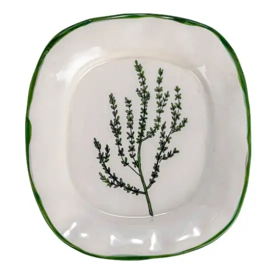 Hello Honey&reg; 7.75" Vegetable & Herb Print Stoneware Plate Set {8}