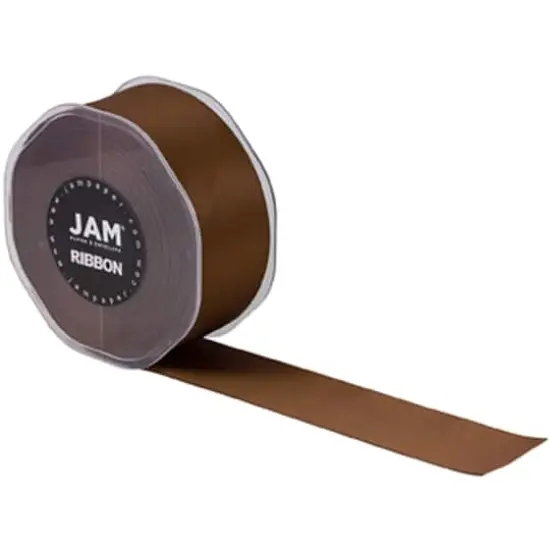 JAM Paper 1.5" x 25yd. Double Faced Satin Ribbon Chocolate Brown {4}