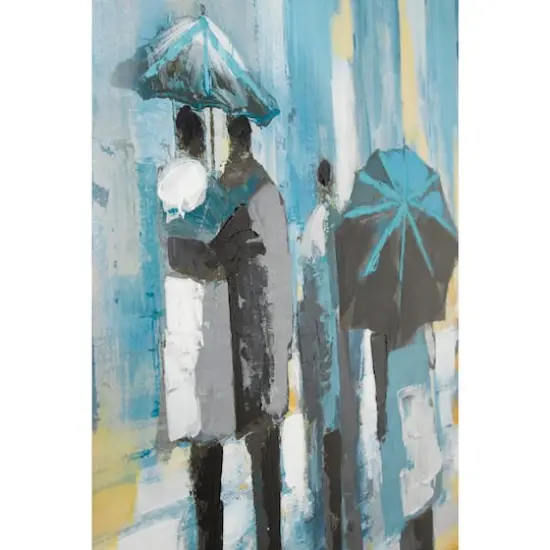 Blue Contemporary Canvas Wall Art, 39" x 39" {5}