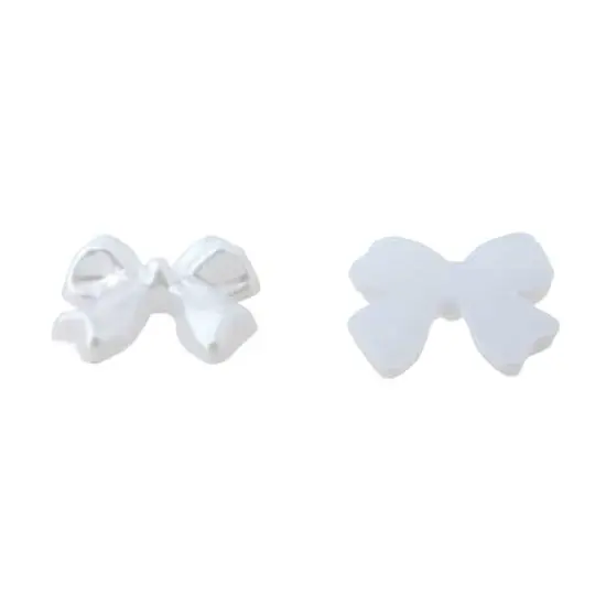10.8mm White Plastic Flatback Pearl Bows, 200ct. by Bead Landing&trade; {3}