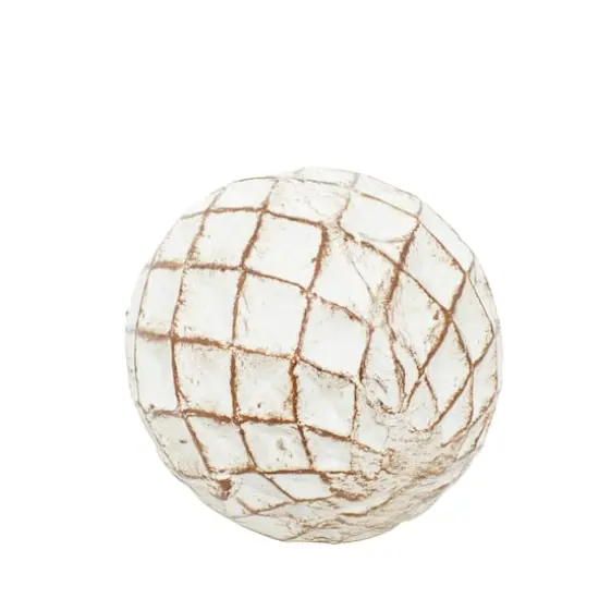4" Distressed White Ceramic Country Orb Vase Filler Set {4}