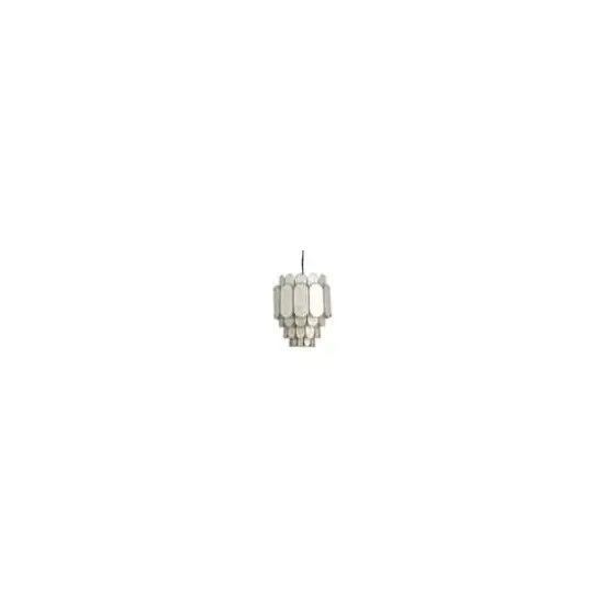 Hello Honey&reg; Black Finish Laminated Capiz Tiered Chandelier {3}