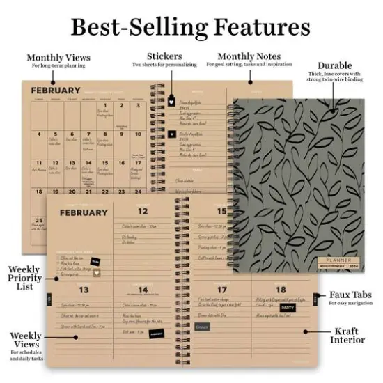 TF Publishing 2024 Leaflet Medium Weekly Monthly Planner {8}