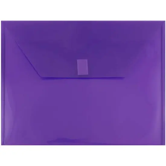 JAM Paper 9.75" x 13" Plastic Hook & Loop Closure Envelopes, 12ct. Purple {1}